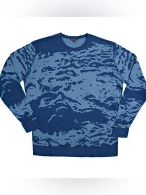 Blue Pattern Crewneck Sweater